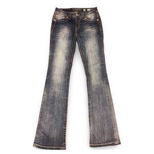 Miss Me Signature Bootcut Jeans Embroidered Size 27